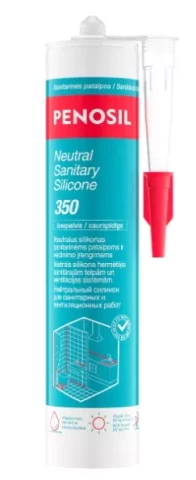 Penosil Neutral Sanitary Silicone 350c, 280ml, Neutral silicone sealant, black