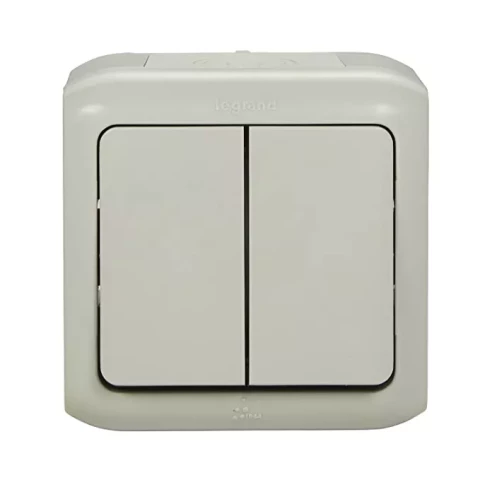 Legrand slēdzis 2-taust  pelēks v/a IP44