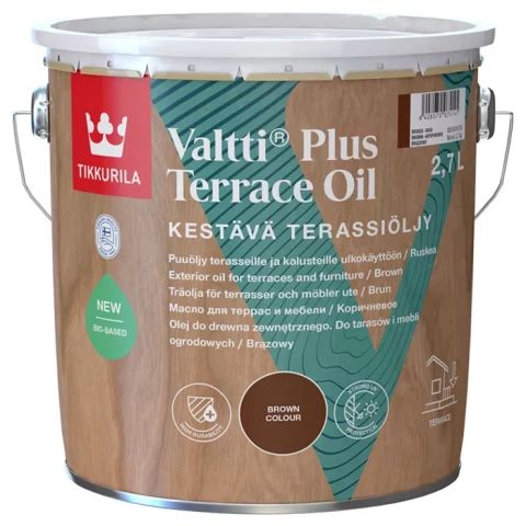 Tikkurila VALTTI PLUS TER 2.7l  масло для террас и садовой мебели, коричневое