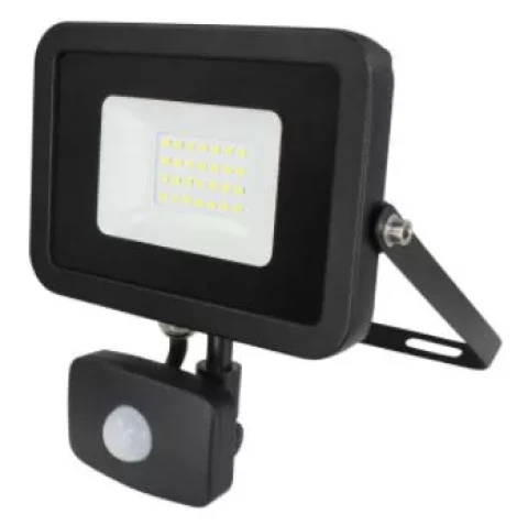 Prožektors LED 10W IP44  900Lm 4000K ar sensoru, melns
