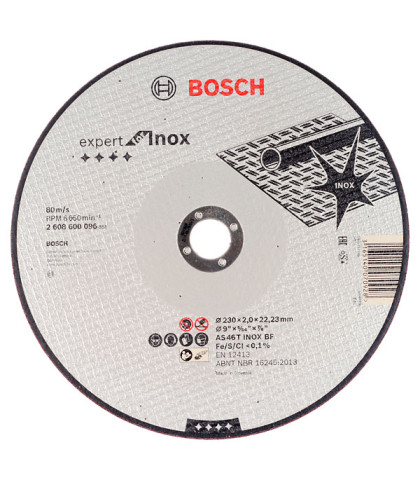 Griezējdisks Metālam INOX  230x2.0x22.2mm, BOSCH 2608600096