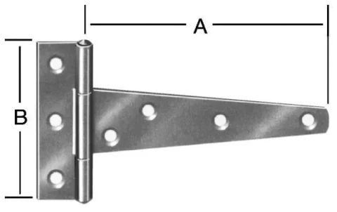 T-shaped hinges 100x60mm Steel/zn