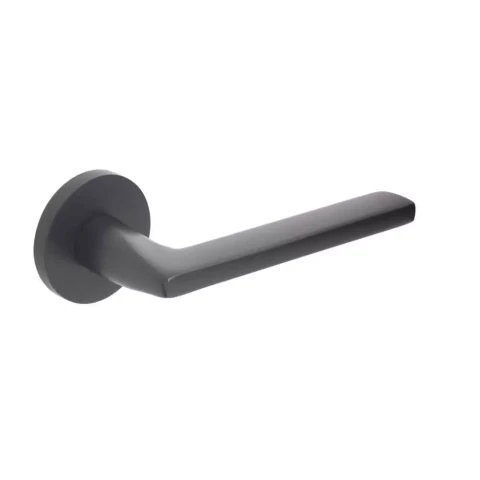Universal Iris Slim door handle, round rose, black
