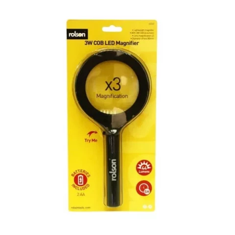Palielinamais stikls Rolson palielinājums 3X ar LED gaismu 3W 44lm COB D80mm 2XAA