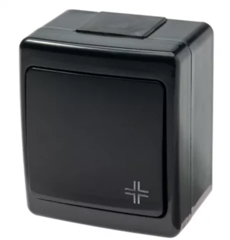Наружный крестовой выключатель, черный, Beta IP44, УФ стойкий