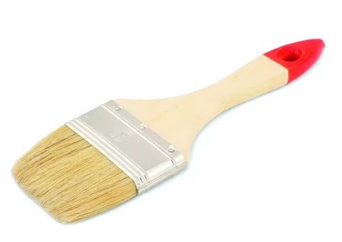 Ota plakana 75mm 5 biezums gaiši sari lakots koka kāts