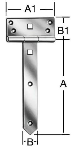 Eņģe T veida vieglā 300x33mm