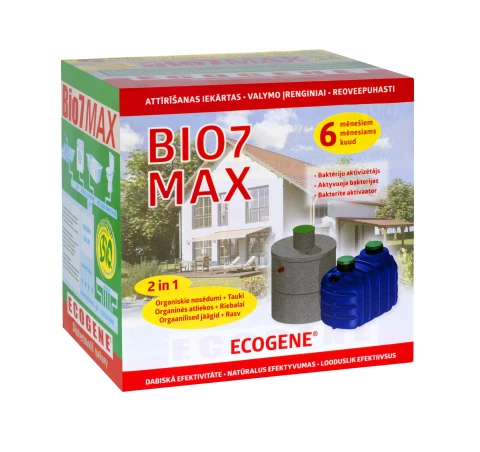 Bioaktivators BIO7 MAX 1kg universālais līdzeklis septiķim