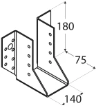 Brusu kurpe ārējā  140x180x75x2.0 mm