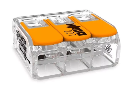 Universālās savienojuma klemmes WAGO 3 -vadu 41A/450V 0.5-6mm2 30gab. 221-613