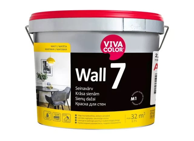 Vivacolor WALL 7 A 4.8L Matēta mazgājama krāsa sienām