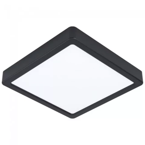 Plafonlampa sienas griestu LED 16W 2000lm 3000K IP20 kvadrāta melna EGLO Fueva5 99244
