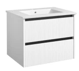 KAME Izlietnes skapis ar izlietni 60cm matēti balts, melni Al profili, 201133112