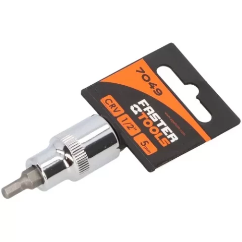 FASTER TOOLS Насадка шестигранная со стержнем 1/2" 5mm