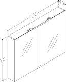 ALTERNA Spoguļskapis AMBER MIA ar LED 100cm, AMBV100