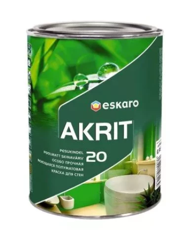 Eskaro AKRIT 20 A 0.95L  Pusmatēta krāsa sienām un griestiem