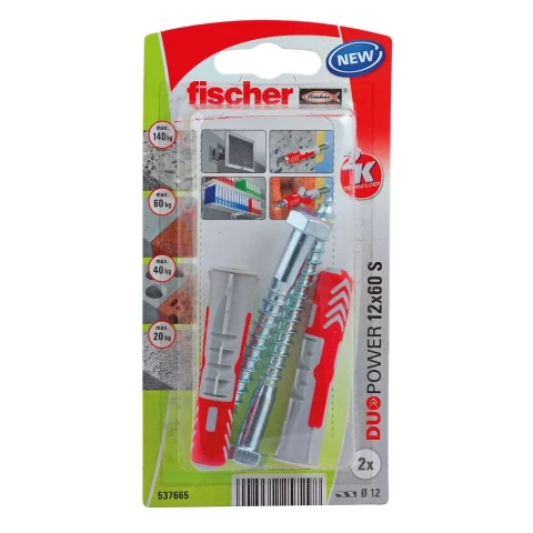 FISCHER Universālas divkomp.tapas 12x60 S K 2gab 61-53008B