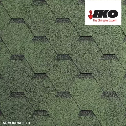 IKO ArmourShield Plus zaļš,ēnots(23) bituma šindelis  2m²/pakā