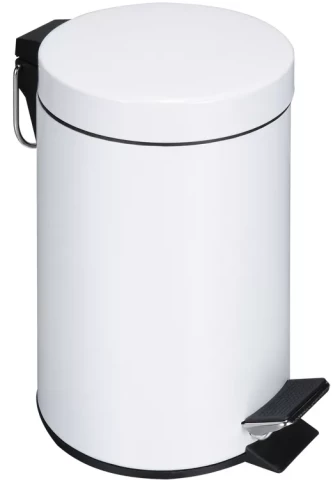 Atkritumu tvertne ar pedāli,metāla,3L, balta