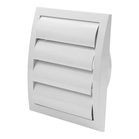 ventilation grille plastic, 190x190mm, Ø125mm, with shutter