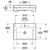 Gustavsberg izlietne ARTIC 4600 balta 600x465, 1146000101 xx
