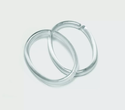 CLIPS shower curtain rings, transparent,bag 12 pcs.