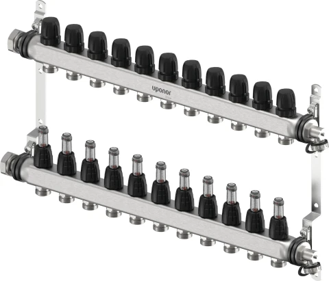 Uponor Vario S manifold with flow meters FM, 11XG3/4", 1140842
