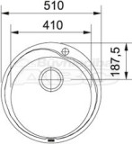 Металлическая мойка FRANKE ROL 610-41 d51cm   3.1/2 izplūd  101.0000.562+112.0006.351