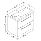 Scandic bottom cabinet with washbasin 15112311