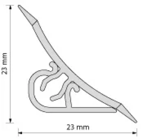 PVC worktop wall strip 23x23 LP0028