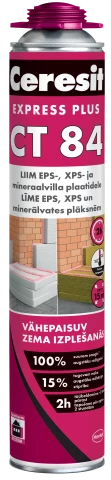 Ceresit CT84 850ml Poliuretāna līme polistirolam EPS plātnēm