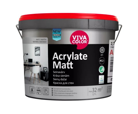 Vivacolor Acrylate Matt A 2.7L  Износостойкая краска для стен