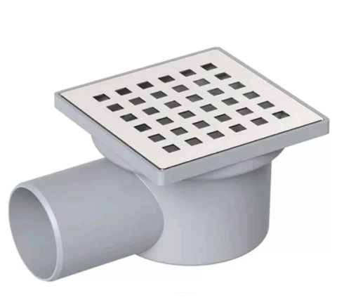 Grīdas traps 10x10cm izvads horiz. D50mm, reste no ner.tērauda VFD-711315