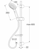 GUSTAVSBERG Dušas lifts hroms, Set Round D120mm,matēts melns, GB41103210 53