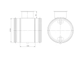 Shut-off damper, ø100mm with rubber