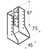 Brusu kurpe iekšējā C 45x97x75x2.0mm, melna