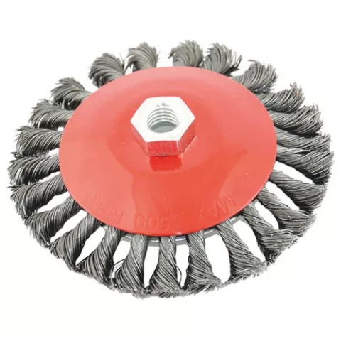 FASTER TOOLS Щетка угловая стальная плетенная - резьба M14 100 x 25mm