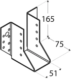 Brusu kurpe ārējā  51x165x75x2.0 mm