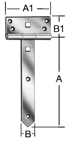 Eņģe T veida vieglā 250x33mm