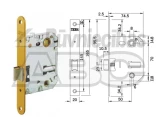 Mortice lock TESA WC 70mm brass