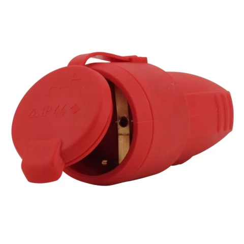 ROZETE A/Z 1-VIET AR VĀC 16A  PVC SARKANA IP-44 VADAM