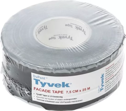 Vienpusēja akrila līmlente ar UV pretestību TYVEK UV FACADE TAPE 1312F, 75mm x 25m