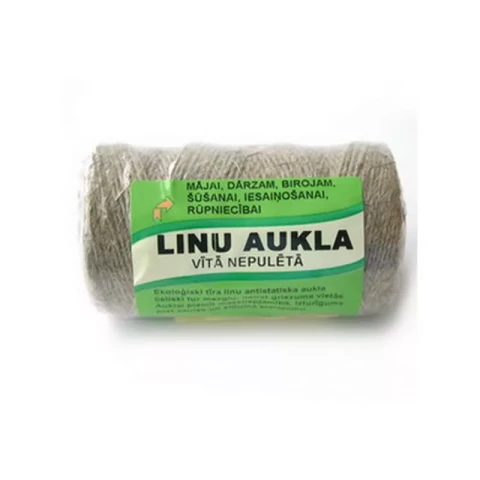 Aukla vītā nepulētā linu,2.5mm*200g, +kart.spole
