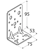Reinforced square 95x53x75x2.5mm
