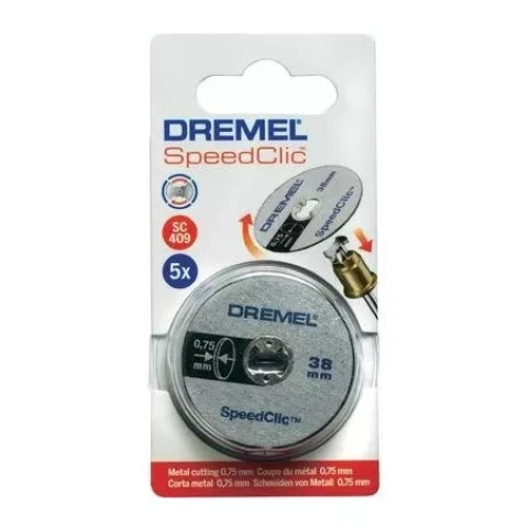 DREMEL SpeedClic fibreglass reinforced metal Cutting Wheels 5-Pack, 2615S409JB