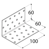 Stūra leņķis  60x60x100x2.0 mm