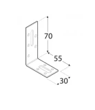 Leņķis 70x55x30x2.0mm, montāžas regulējams