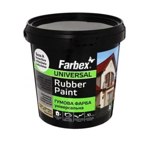 Farbex universāla gumijas krāsa 1.2kg matēta balta A bāze