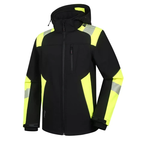 Softshell jaka Astra PESSO, HI-VIS melna/dzeltena L