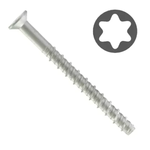 Betona skrūve ar gremdgalvu EASY-FIX 7.5 (6.0)X72 C4 (100 gab.)